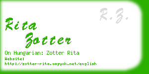 rita zotter business card
